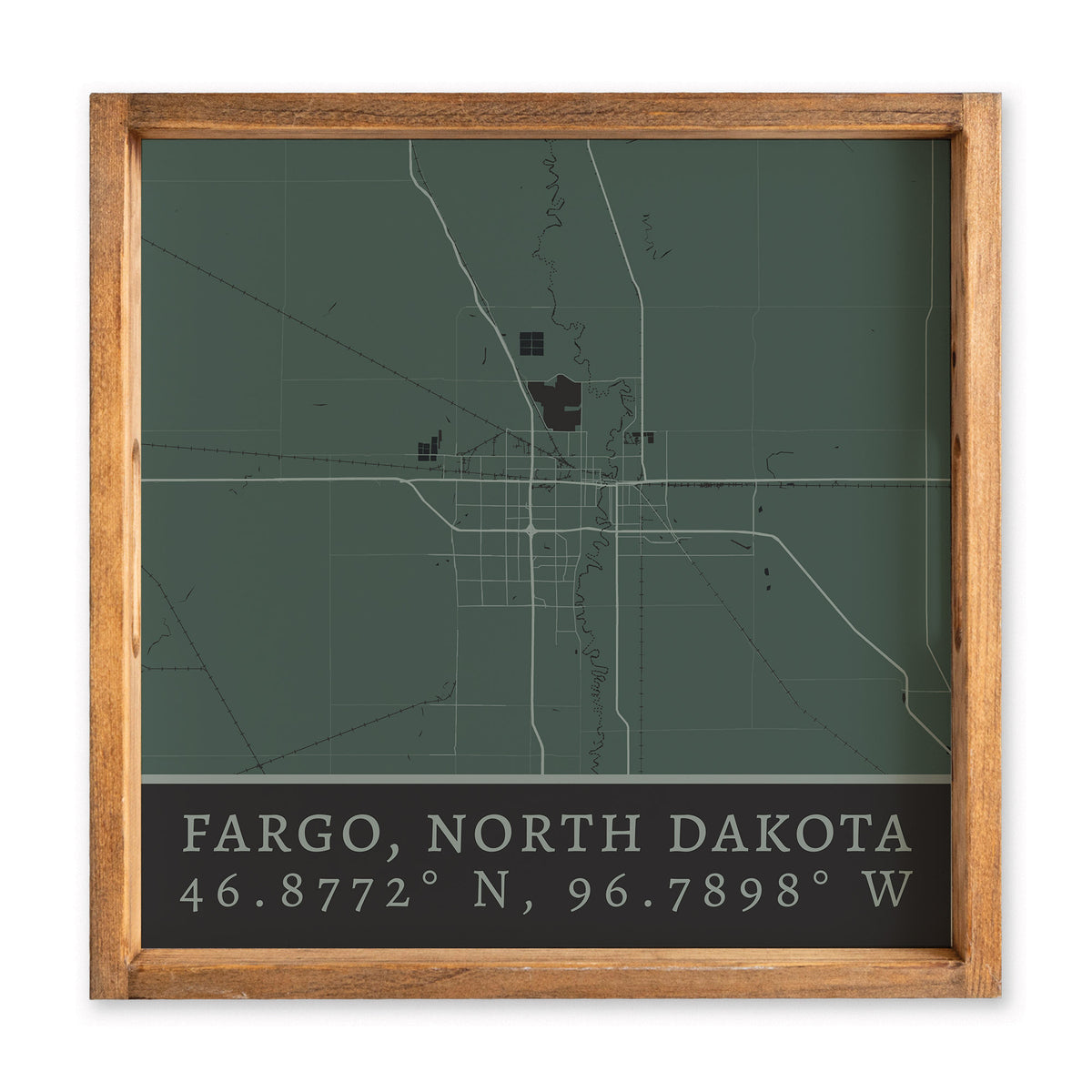 Map Fargo City Grid Serving Tray