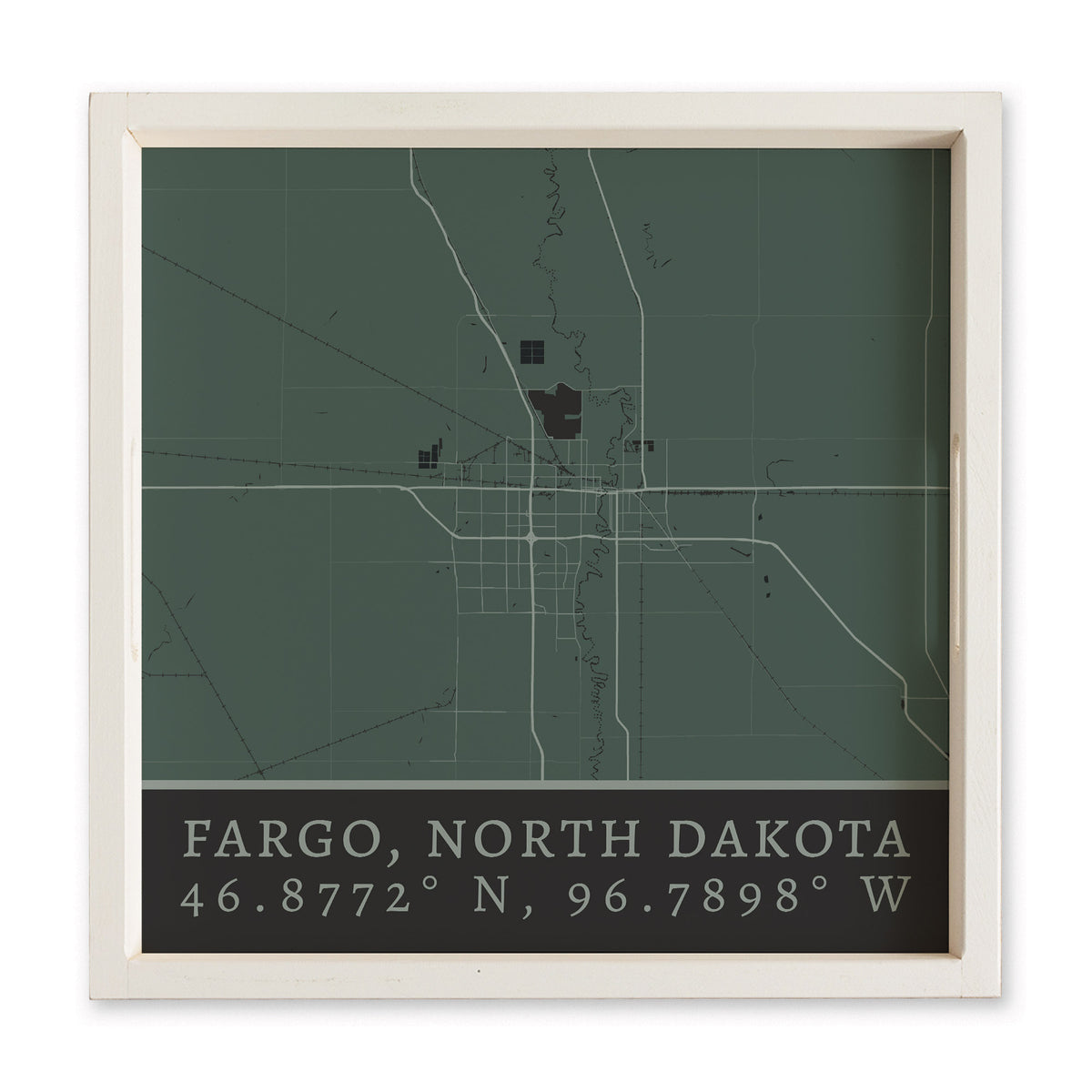 Map Fargo City Grid Serving Tray