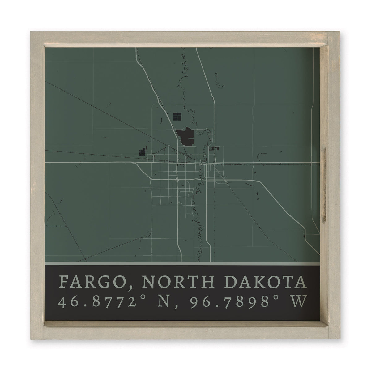 Map Fargo City Grid Serving Tray