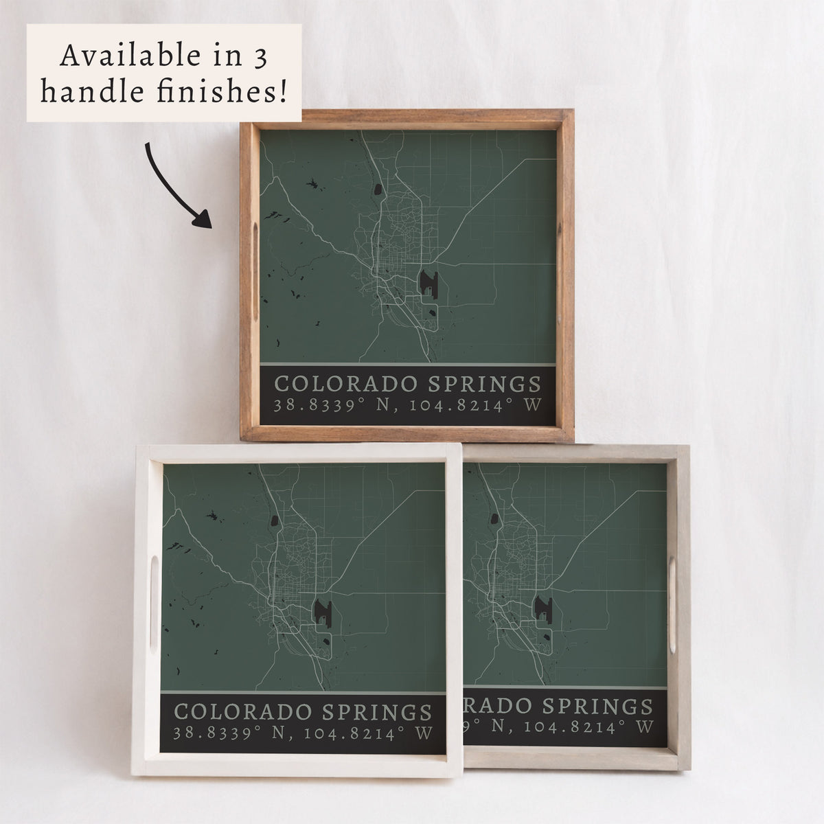 Map Colorado Springs City Grid Serving Tray