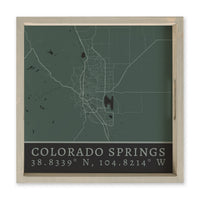 Map Colorado Springs City Grid Serving Tray