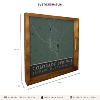 Map Colorado Springs City Grid Serving Tray