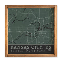 Map Kansas City City Grid Serving Tray