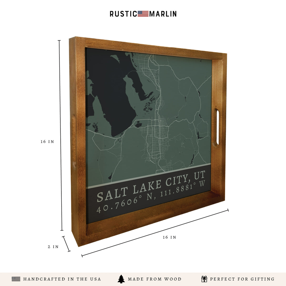 Map Salt Lake City City Grid Serving Tray