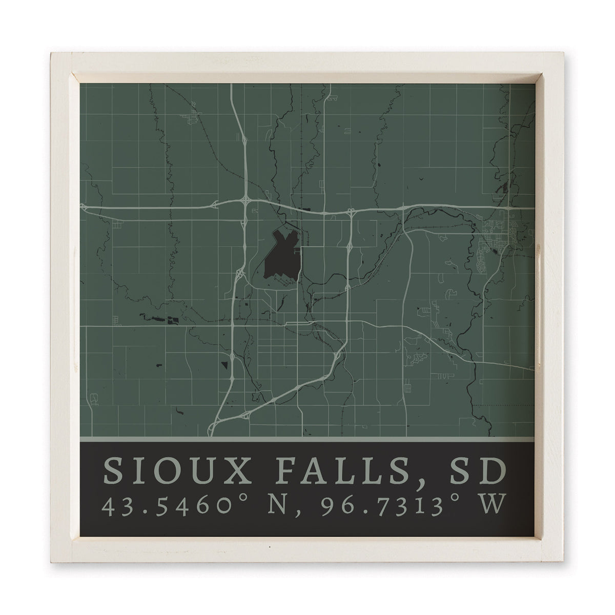 Map Sioux Falls City Grid Serving Tray