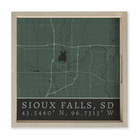 Map Sioux Falls City Grid Serving Tray