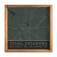 Map Tulsa City Grid Serving Tray