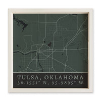 Map Tulsa City Grid Serving Tray