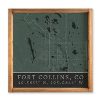 Map Fort Collins City Grid Serving Tray