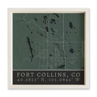 Map Fort Collins City Grid Serving Tray