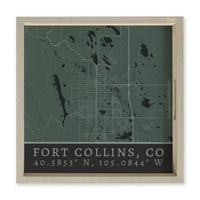 Map Fort Collins City Grid Serving Tray