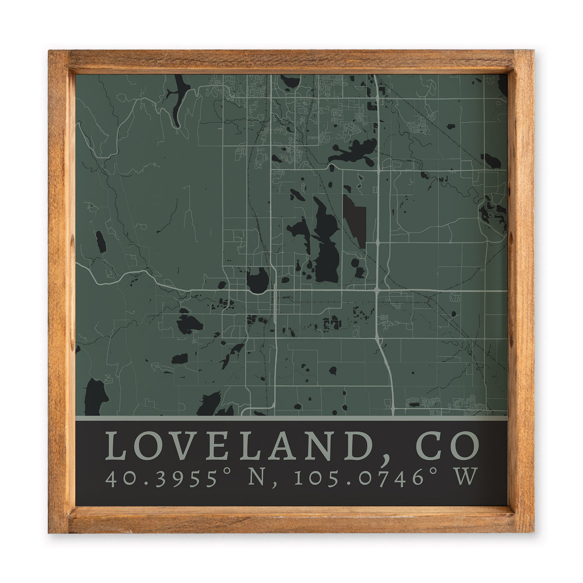 Map Loveland City Grid Serving Tray