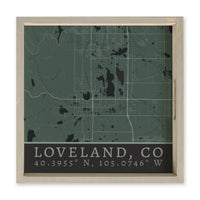 Map Loveland City Grid Serving Tray