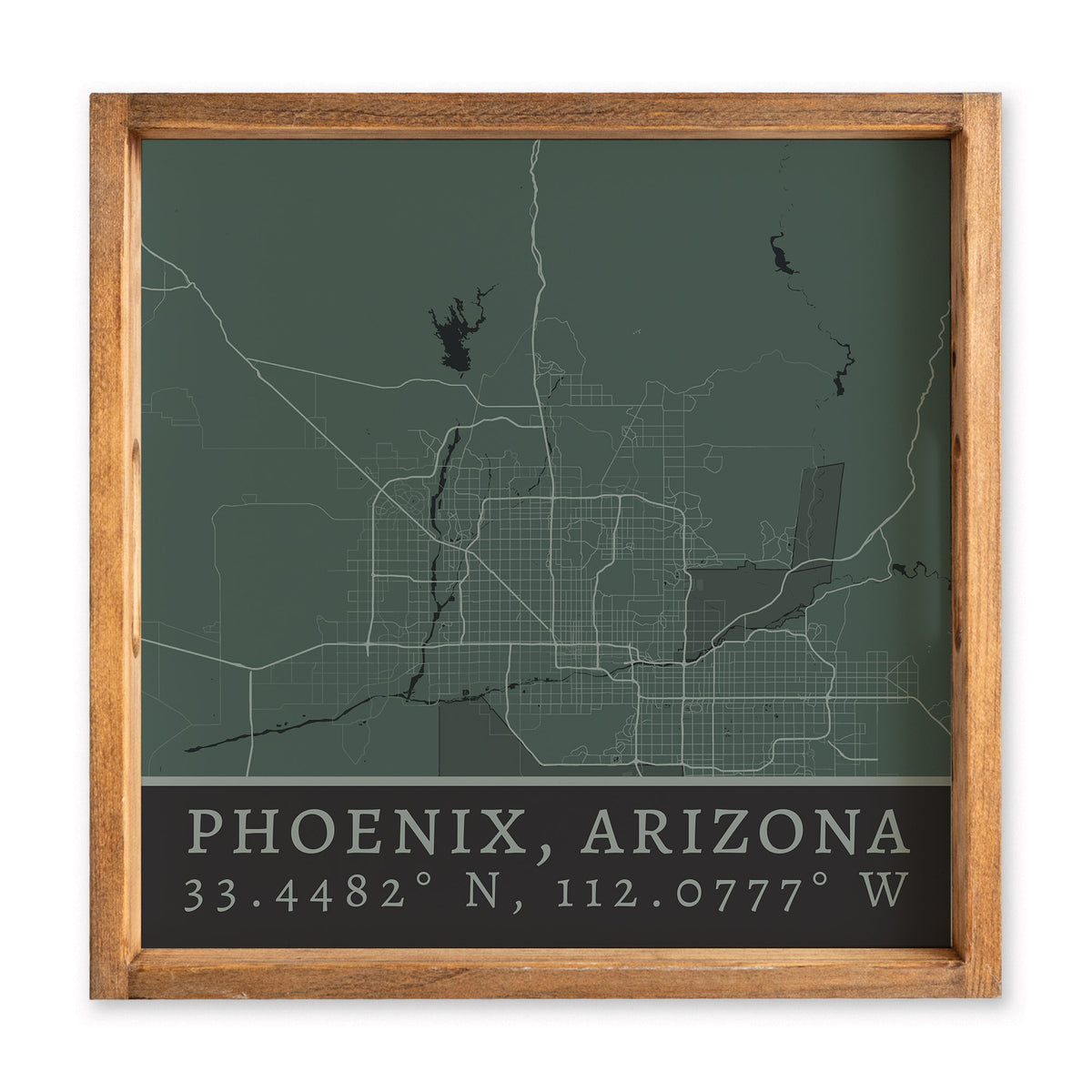 Map Phoenix City Grid Serving Tray
