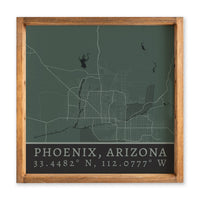 Map Phoenix City Grid Serving Tray