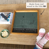 Map Phoenix City Grid Serving Tray