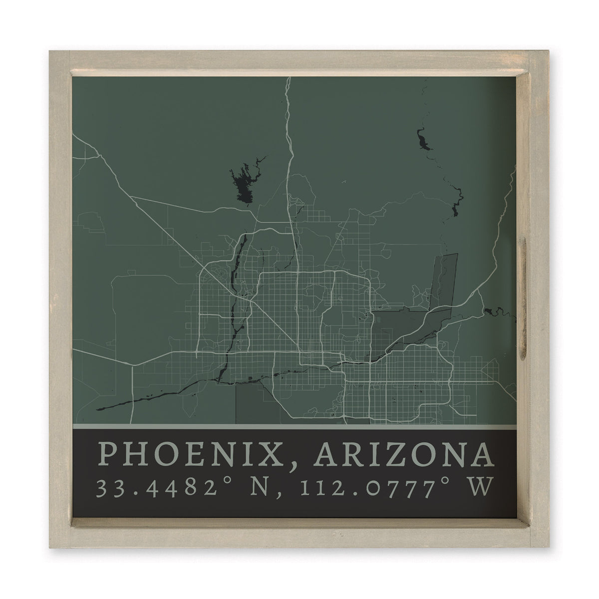 Map Phoenix City Grid Serving Tray