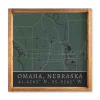 Map Omaha City Grid Serving Tray