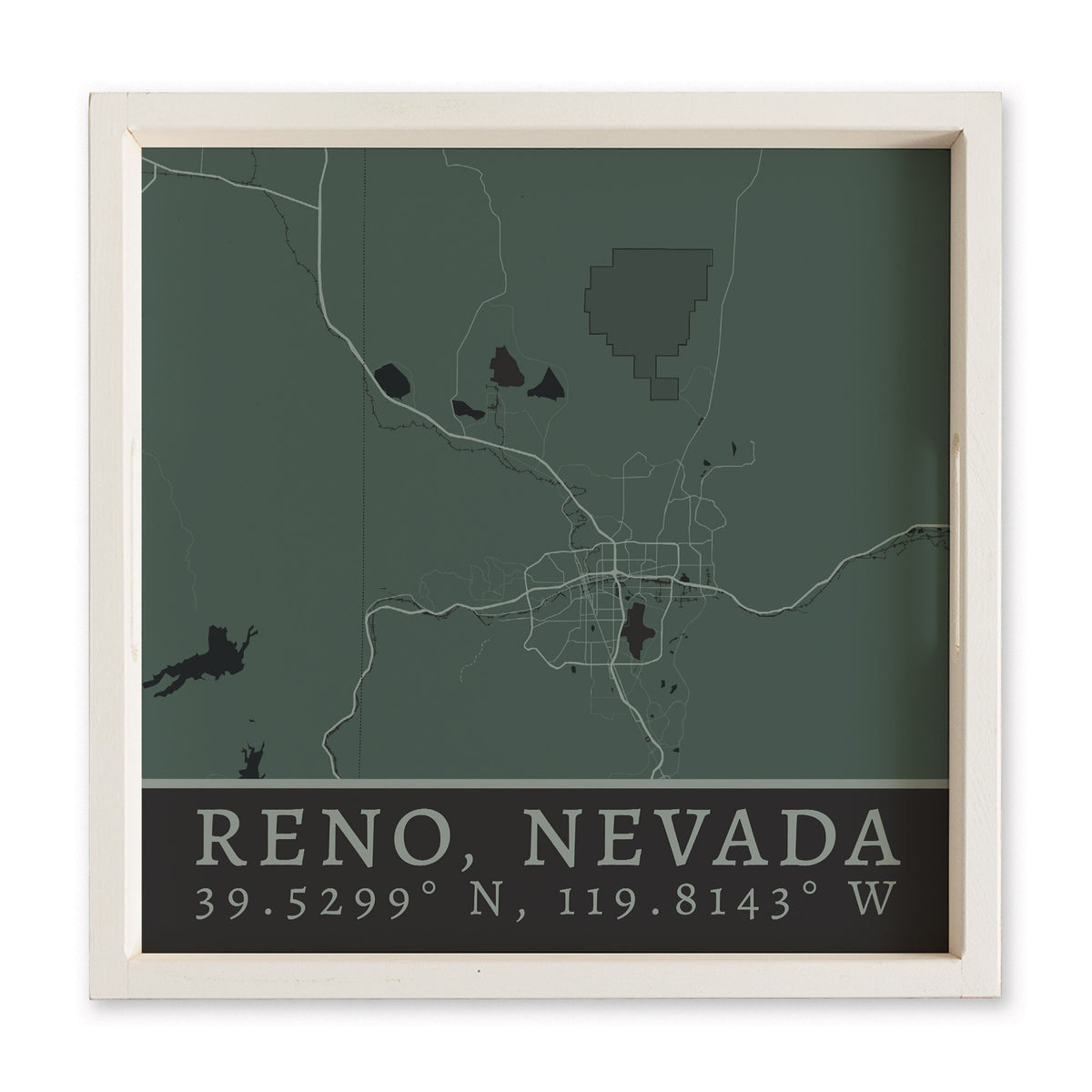 Map Reno City Grid Serving Tray