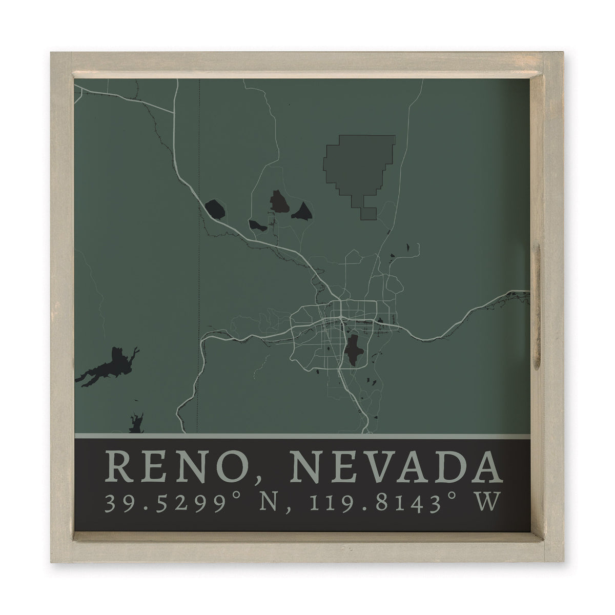 Map Reno City Grid Serving Tray