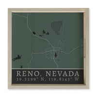 Map Reno City Grid Serving Tray