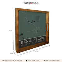 Map Reno City Grid Serving Tray