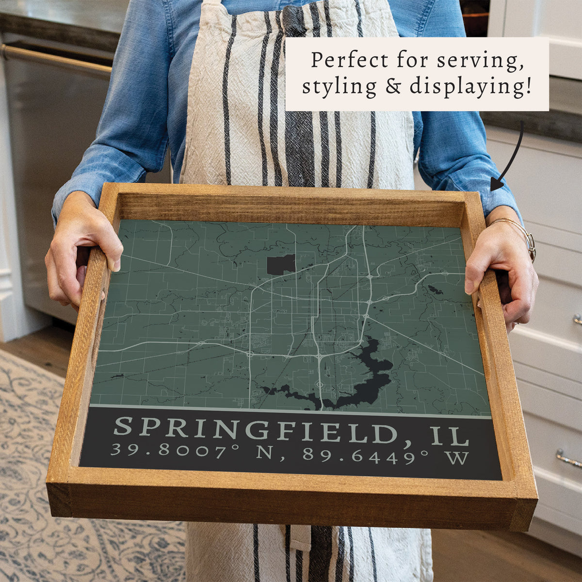 Map Springfield City Grid Serving Tray