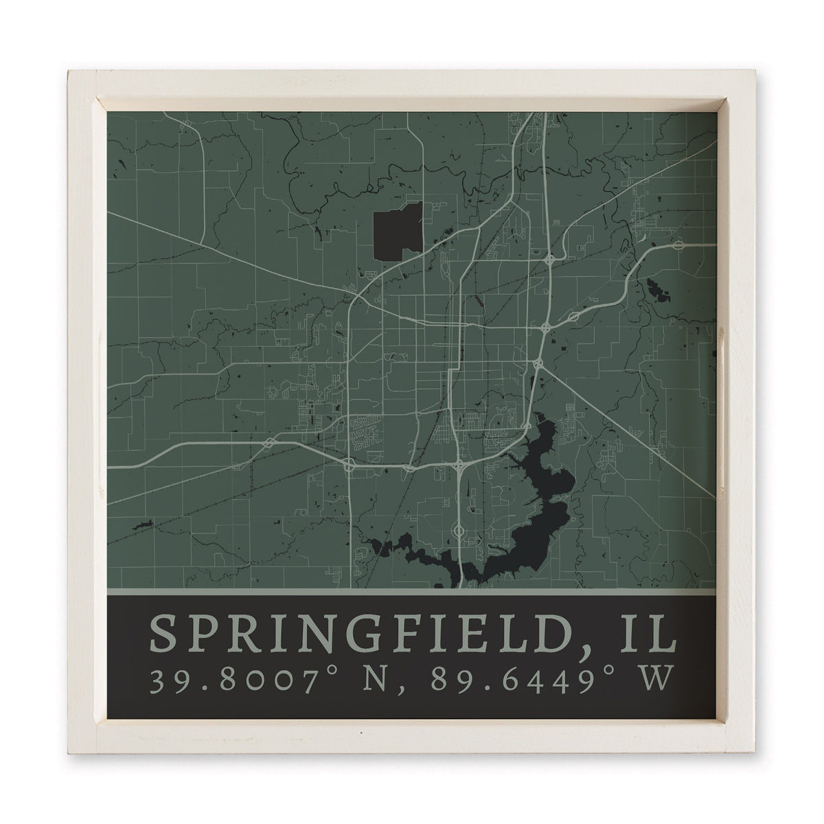 Map Springfield City Grid Serving Tray