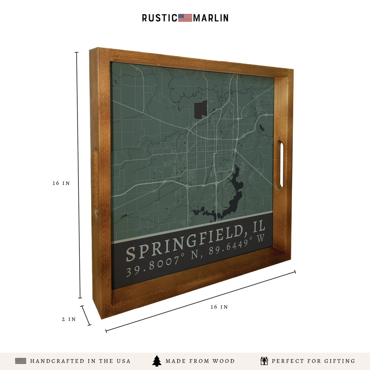 Map Springfield City Grid Serving Tray