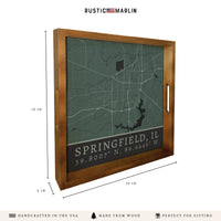 Map Springfield City Grid Serving Tray