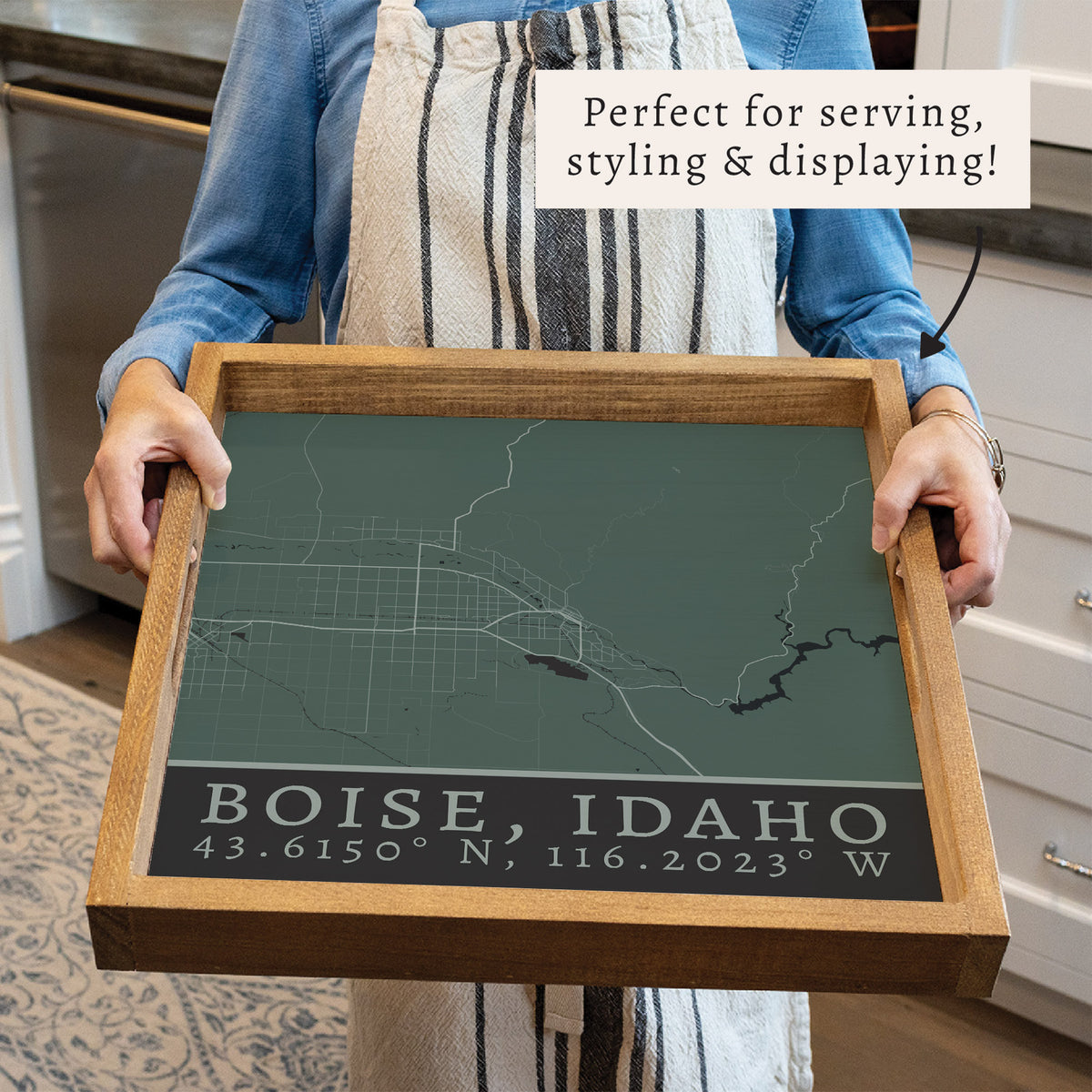 Map Boise City Grid Serving Tray
