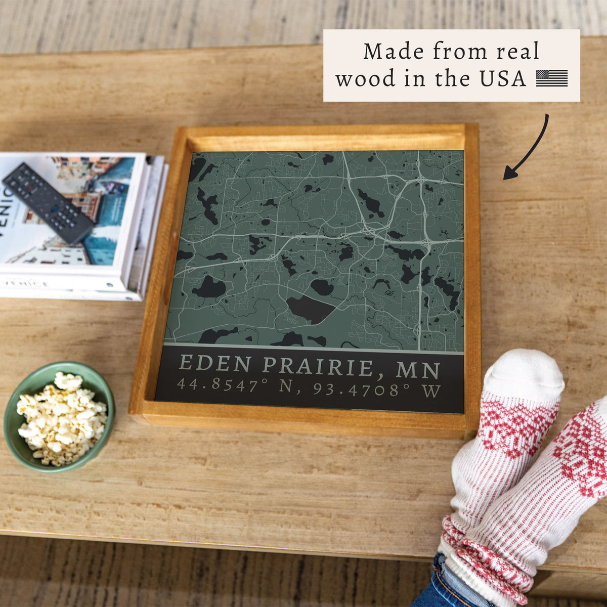 Map Eden Prairie City Grid Serving Tray