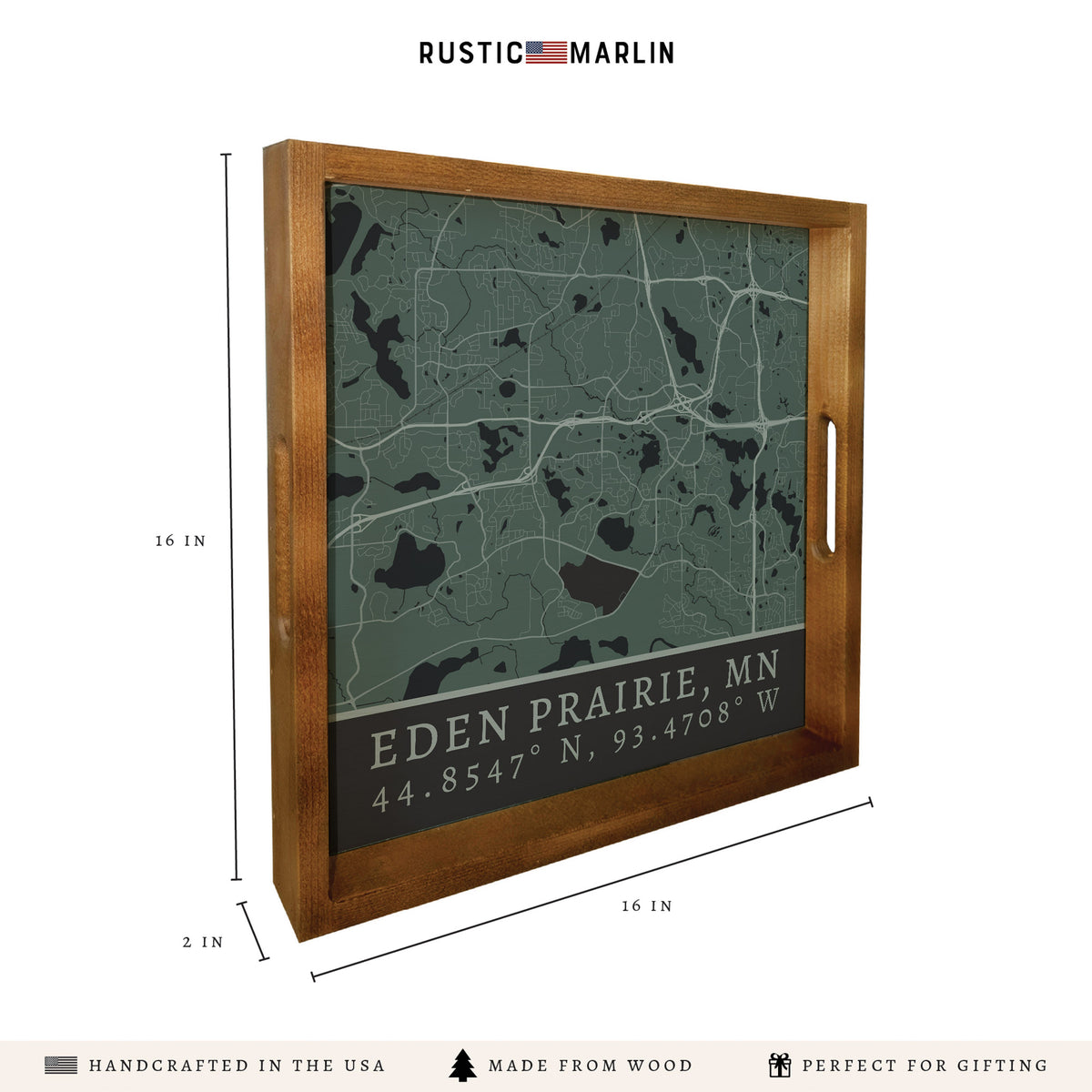 Map Eden Prairie City Grid Serving Tray