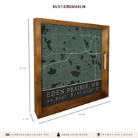 Map Eden Prairie City Grid Serving Tray
