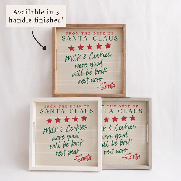Santa Claus Milk & Cookies Serving Tray