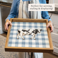 Cow Gingham Serving Tray