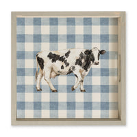 Cow Gingham Serving Tray