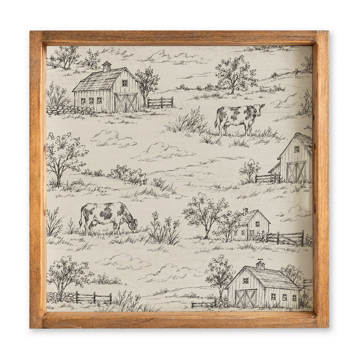 Farm Sketch Serving Tray
