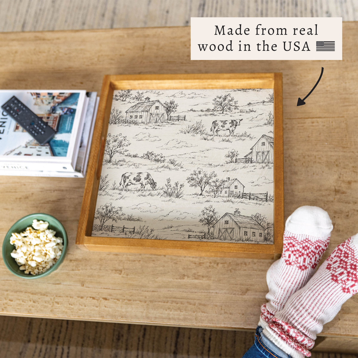 Farm Sketch Serving Tray