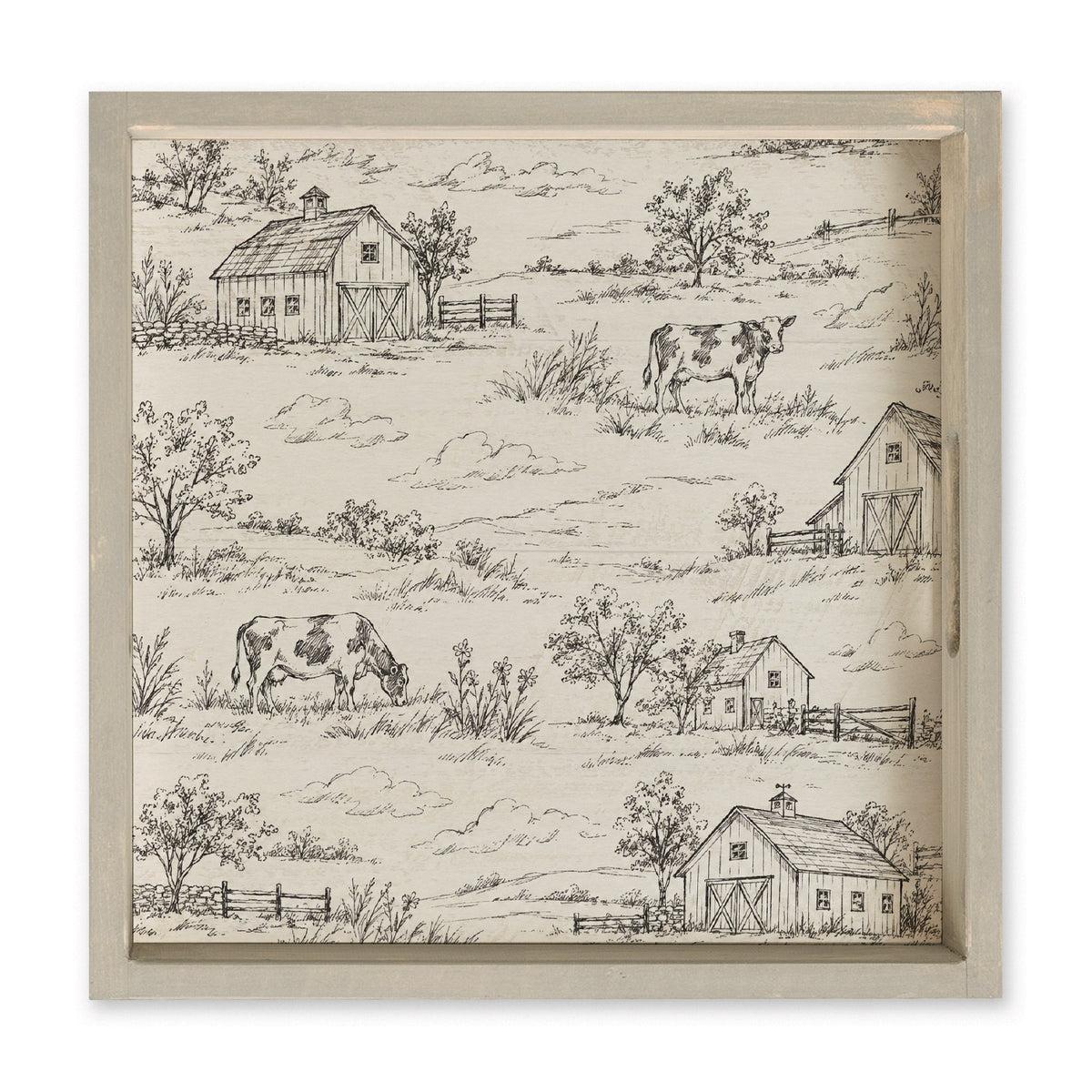 Farm Sketch Serving Tray