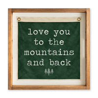 Love You To The Mountains Green Vintage Flag Serving Tray