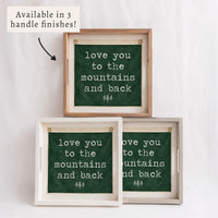 Love You To The Mountains Green Vintage Flag Serving Tray