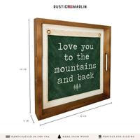 Love You To The Mountains Green Vintage Flag Serving Tray