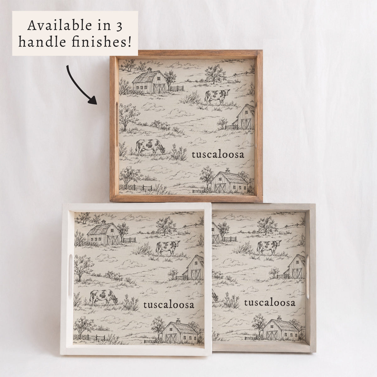 Farm Sketch Personalized Serving Tray