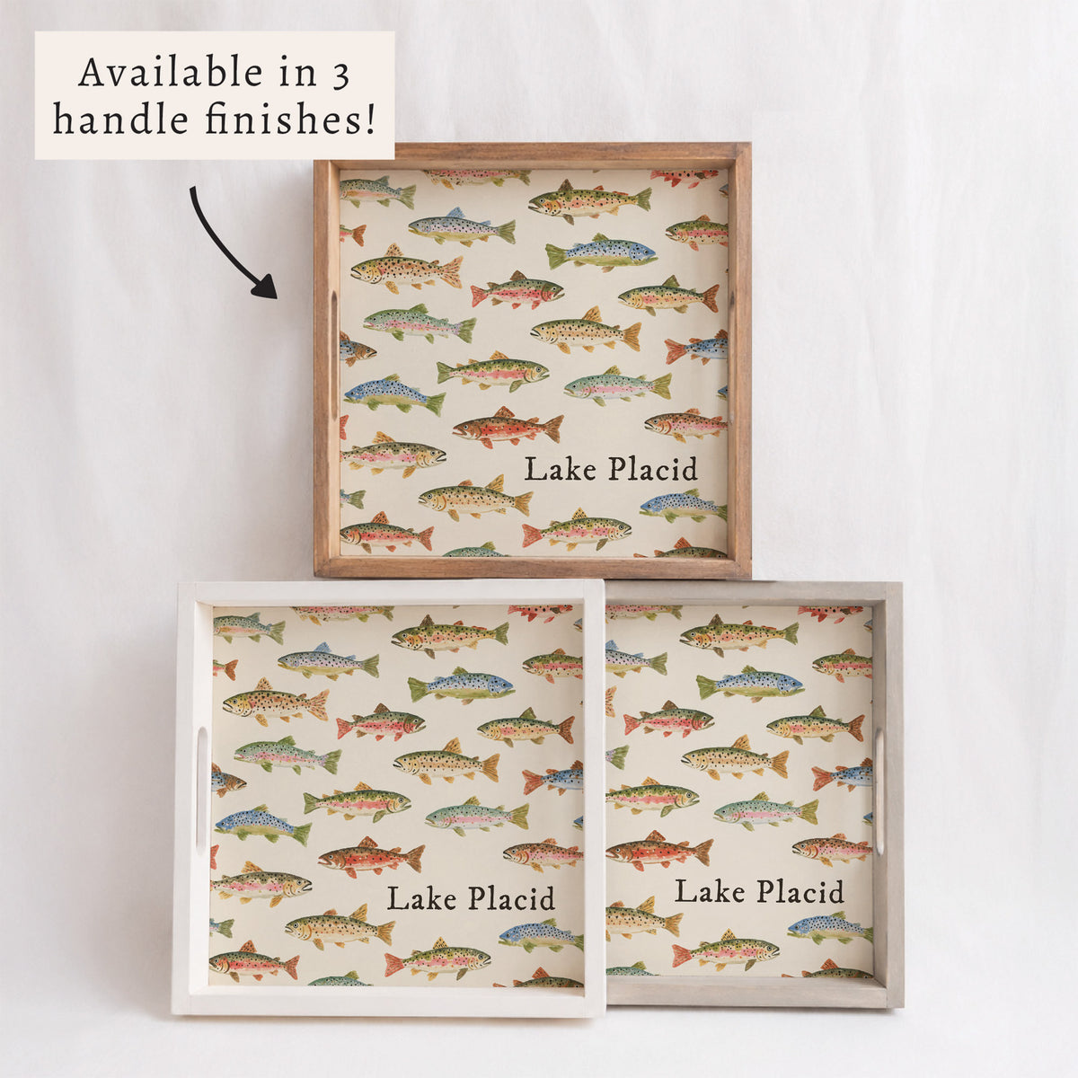 Trout Pattern Personalized Serving Tray