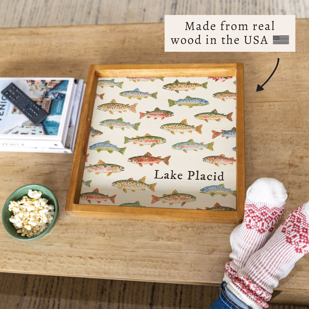 Trout Pattern Personalized Serving Tray