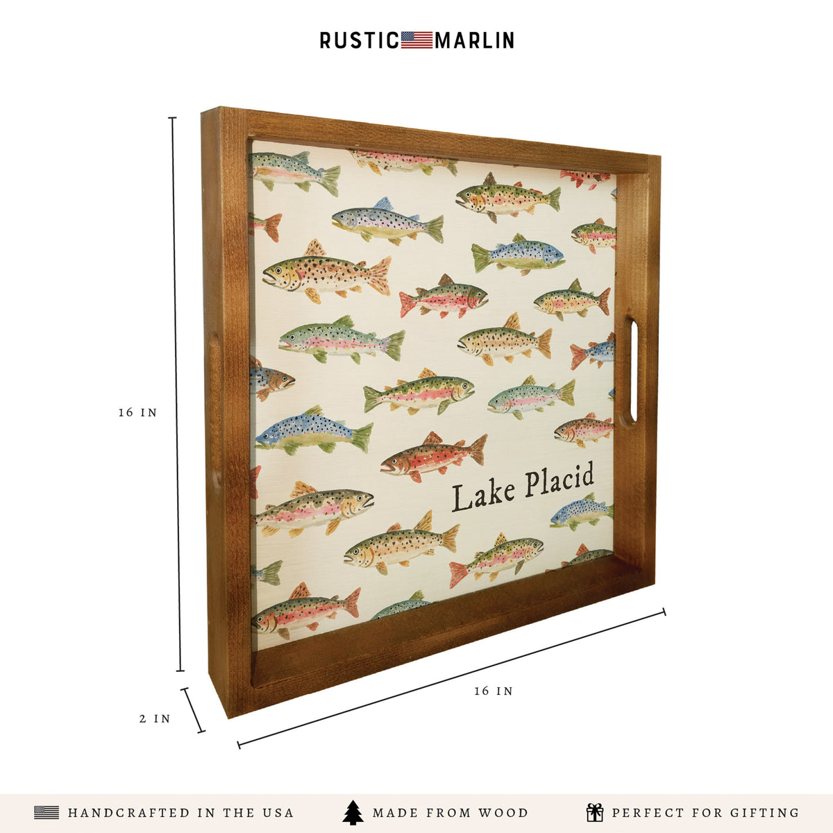Trout Pattern Personalized Serving Tray