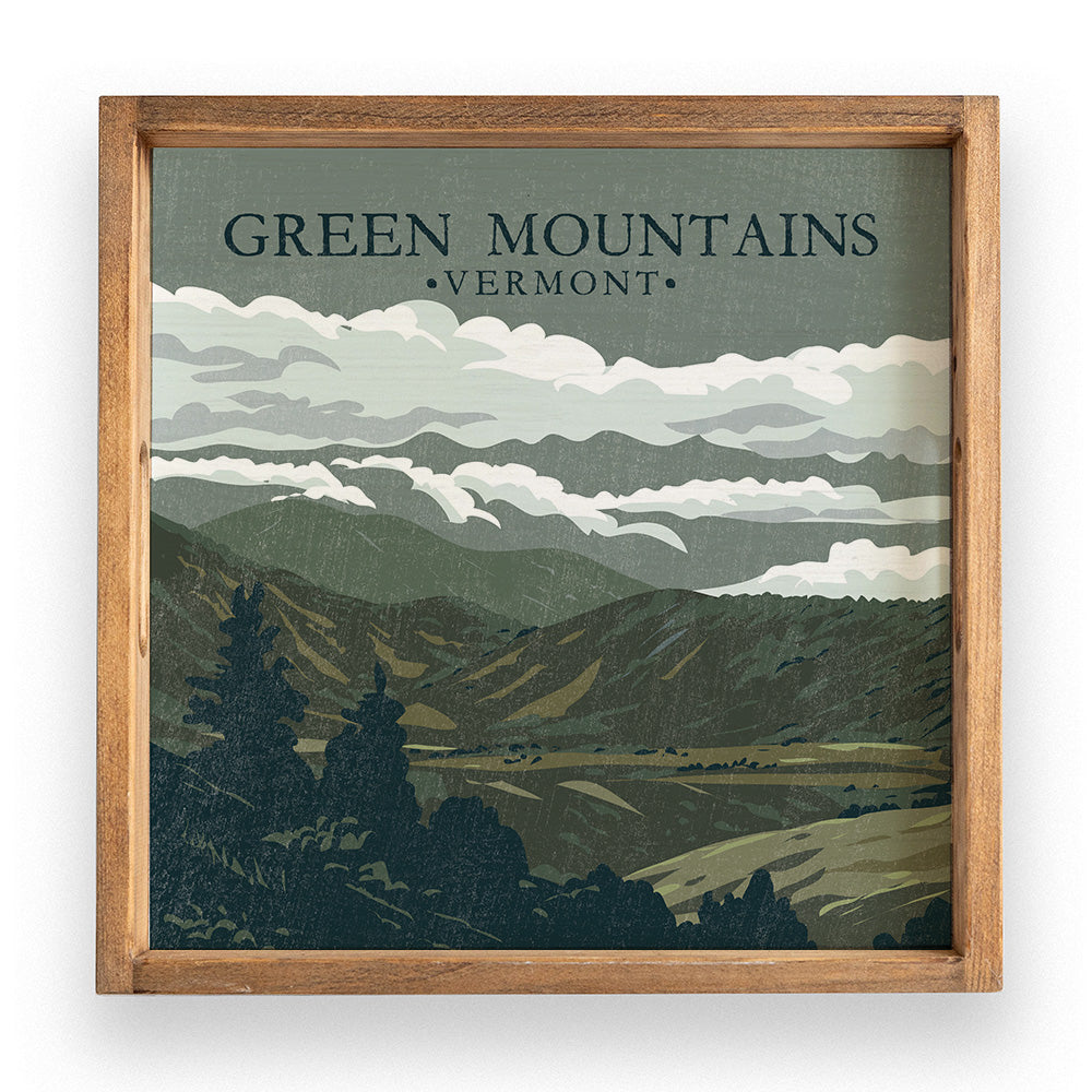 Green Mountain View Serving Tray