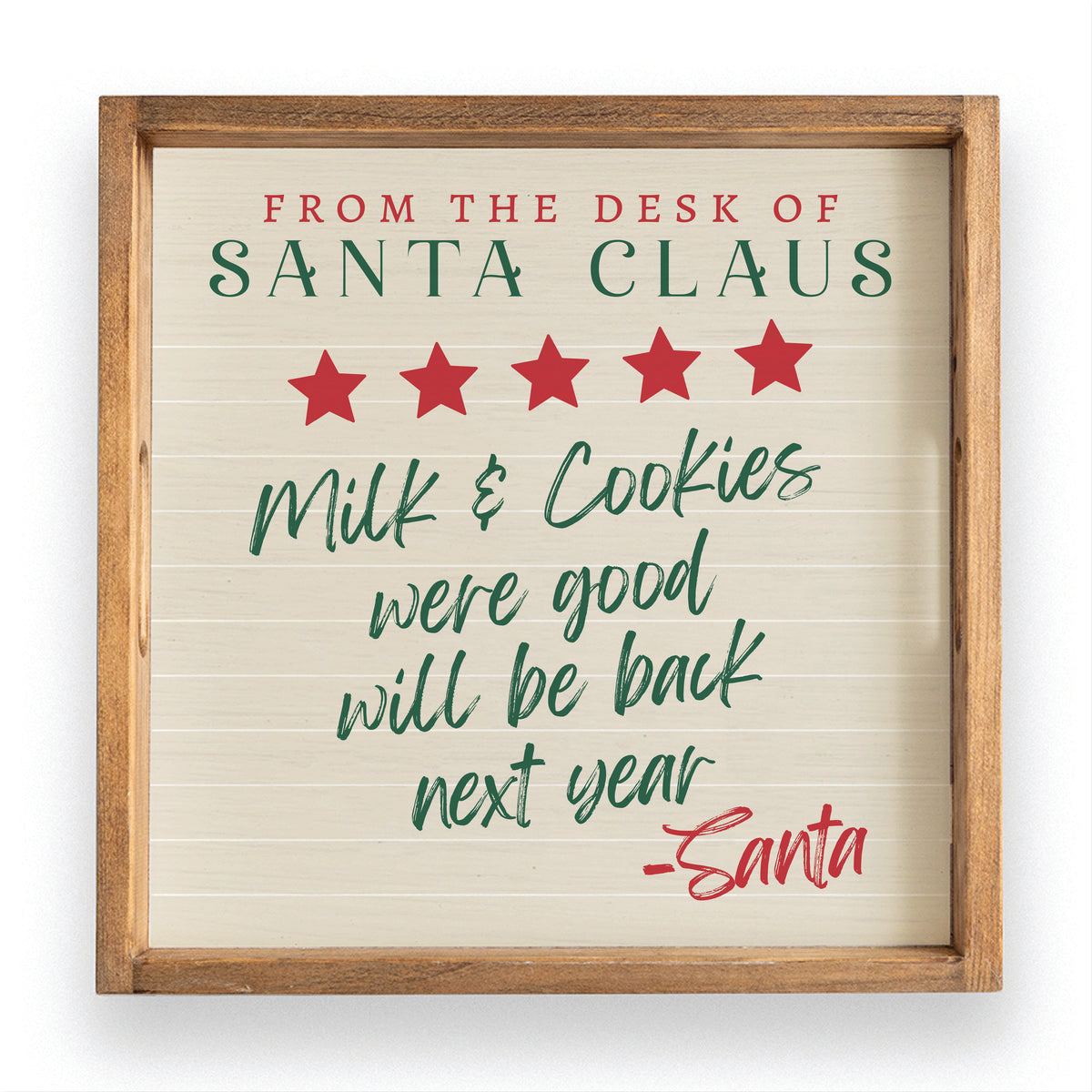 Santa Claus Milk & Cookies Serving Tray