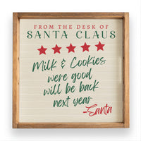 Santa Claus Milk & Cookies Serving Tray